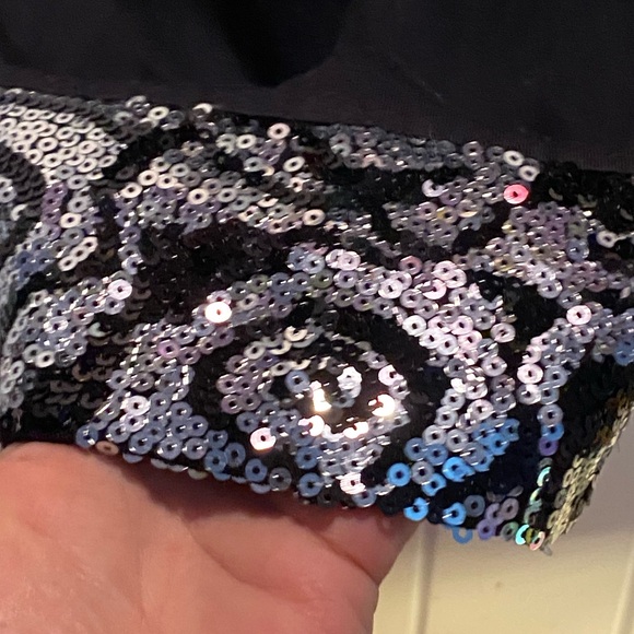 $10 dress sale NWT Cruisewear & Co black cocktail dress, silver sequins size L - Picture 6 of 9